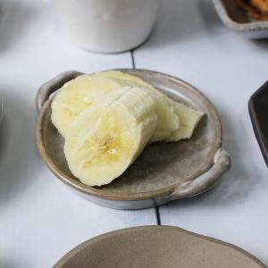 耳付き 豆皿 小皿 グレー 9.5cm バター ジャム 角砂糖 おつまみ 京焼 作家物 陶器 No.12