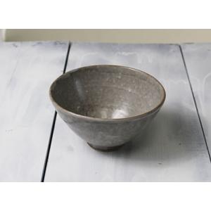ご飯茶碗 作家物 陶器 大盛サイズ/道半のお茶碗Simpleグレイ灰色