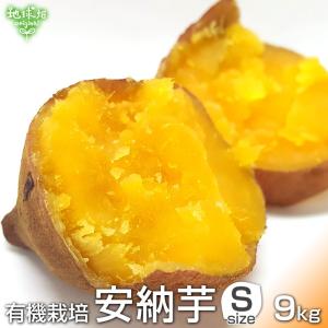 安納芋 有機栽培 Sサイズ 9kg 鹿児島県産 土付き さつまいも サツマイモ 国産 有機JAS あんのういも 100g未満のちびっこサイズ 2025年産