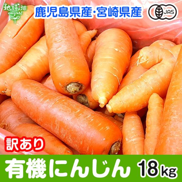 訳あり 人参 18kg 有機栽培 常温便 鹿児島県産 宮崎県産 化学肥料・農薬不使用 規格外 訳有 ...