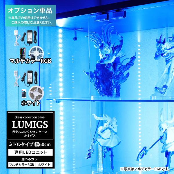 [オプション]地球家具 ガラスコレクションケース ルミグス LUMIGS ミドル幅60cm・ワイド幅...