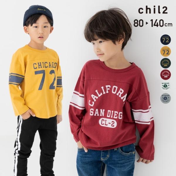 ネコポス送料無料 在庫処分 キッズ 長袖 Tシャツ ロンT フットボール アメカジ 子供服 男の子 ...