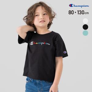 チャンピオン キッズ champion 半袖 Tシャツ ベビー服 子供服 男の子 女の子 天竺 トップス ロゴ カラフル ワッペン 夏 80 90 100 110 120 130cm [M便 1/2]｜chil2