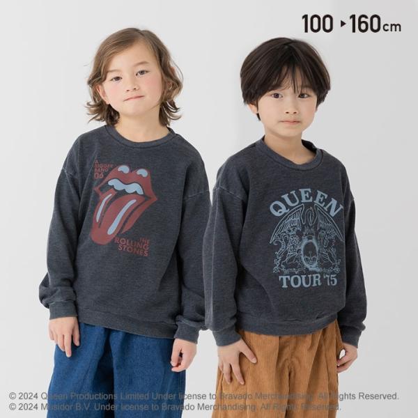 在庫処分 キッズ 子供服 長袖 トレーナー 裏毛 男の子 女の子 バンド Rolling Stone...