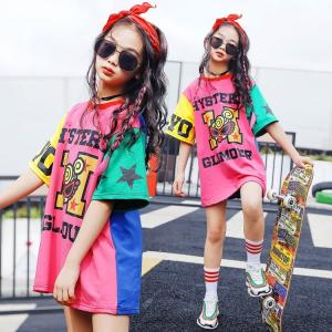 子供 キッズ 女の子 Tシャツ ヒップホップ ダンスウェア ダンス衣装 ダンスウェア ジャズ ヒップホップ衣装 hiphop  チアガール チア衣装