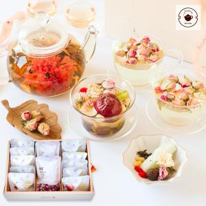 ギフト 花花セット 花茶 工芸茶10種 八宝茶1個 バラ茶1個