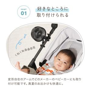ベビーカーファン 扇風機 首振り自動120度 ...の詳細画像4