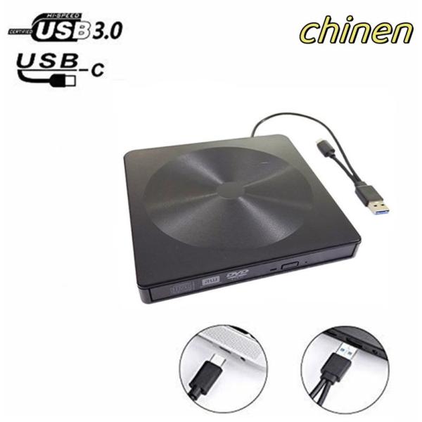 USB3.0/Type-C　2ポート 外付けDVDドライブ CD/DVDプレーヤー ポータブルDVD...