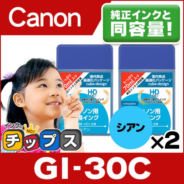 GI-30C キヤノン プリンターインク シアン 2セット 互換インクボトルG6030 G5030 ...