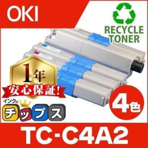 TC-C4A （TCC4A） OKI用（沖電気用） トナーカートリッジ TC-C4AK2+TC-C4AC2+TC-C4AM2+TC-C4AY2 4色セットリサイクルトナー C332dnw MC363dnw｜chips