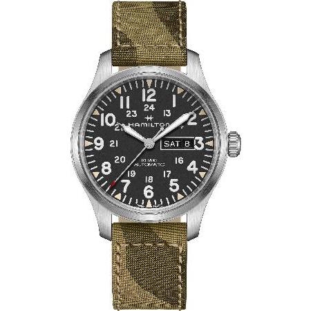 特別価格Hamilton カーキ フィールド 自動巻き ブラックダイヤル メンズ 腕時計 H7053...
