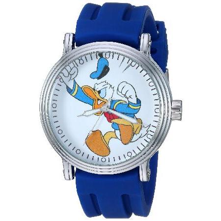 特別価格Disney メンズ ドナルドダック アナログクォーツ 腕時計 ラバーストラップ付き ブルー...