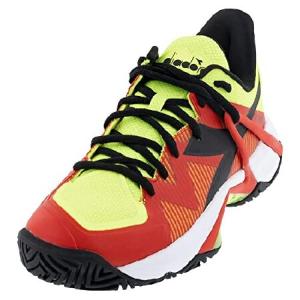 特別価格Diadora Men's B.Icon 2 Tennis-Shoes, Yellow Flou DD/Black/Fiery Red, 11並行輸入