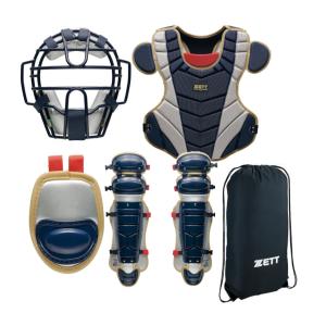 ゼット（ZETT） ジュニア用軟式キャッチャー防具3点セット ネイビー