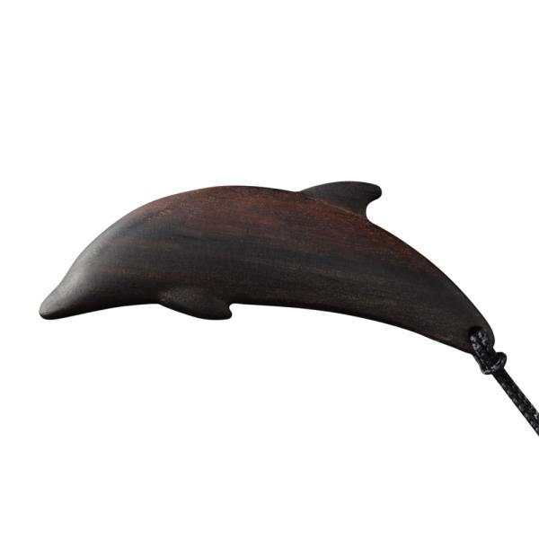 ストラップ 根付 イルカ 縞黒檀 携帯ストラップ キーホルダー 木製 シンプル デザイン 無垢 高品...