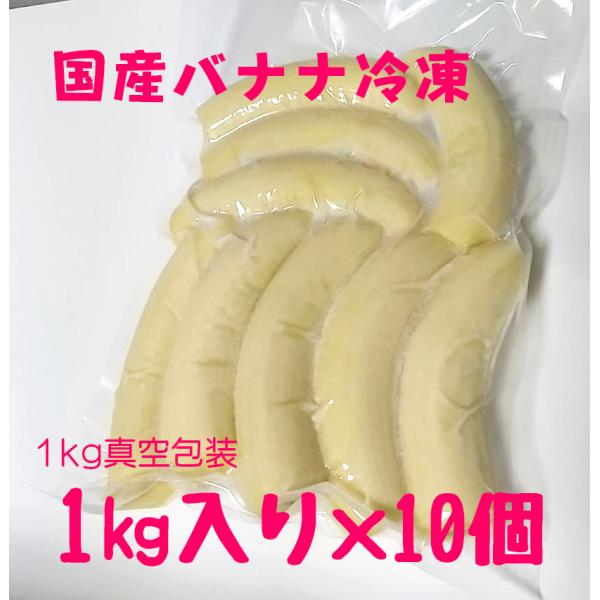 冷凍国産バナナ　真空包装1kg×10個セット