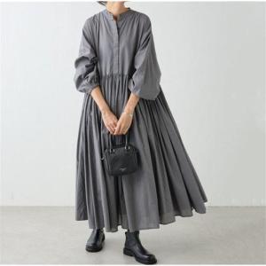 シャツワンピース ロング 長袖 春夏 ぽわん袖 ...の商品画像