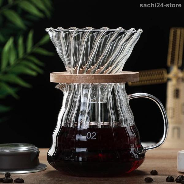 コーヒーサーバー 耐熱ガラス 3サイズ 300ml/500ml/700ml コーヒー用品 ティーポッ...
