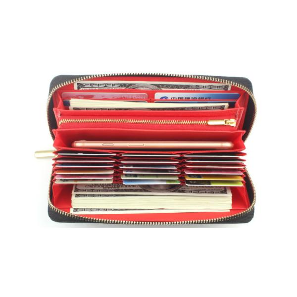 長財布 財布 多収納 大容量 男女兼用 YKKファスナー 滑らか 黒 シンプル プレゼント