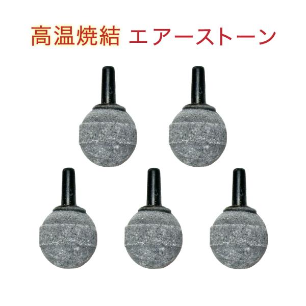 エアーストーン 5個セット 高温焼結 丸型 直径2cm 4mmのエアーホース対応 メダカ 金魚 熱帯...