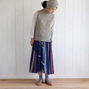 麻100% ラウンドネックベスト【日本製】【送...の詳細画像2