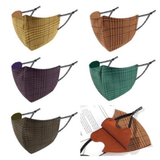 冬春新作　チェック柄　耳ひも調節可能　防寒/防塵マスク　花粉症対策　 大人用マスク 日焼け防止　洗え...