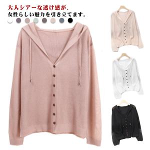 vネック フード付き レディース 夏 UV対策...の詳細画像5
