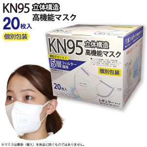 KN95 高機能マスク 20枚 箱タイプ ホワイト IBR レギュラーサイズ 花粉症対策 N95相当｜chobt