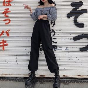 カーゴパンツ レディース 原宿風 韓国ファッション ワイドパンツ ズボン ボトムス ヒップホップ ダンス衣装 ストリート系 カジュアル 春夏秋 K460 Chocooto 通販 Yahoo ショッピング