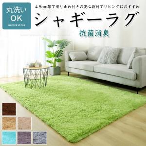 シャギーラグ ラグ 洗える 滑り止め 毛長さ 4...の商品画像