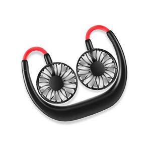 首かけ 扇風機 携帯扇風機 充電式 ハンディファン ブラック USB充電 ミニ扇風機 静音 ファン 強力 卓上扇風機