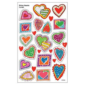 トレンド ごほうびシール キラキラ ハート シール 34片 Trend Foil Bright Stickers Shiny Hearts T-370