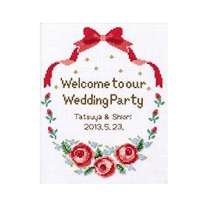 オリムパス製絲 クロスステッチ ししゅうキット ローズウェルカムボード 7431 リボン&amp;ローズ