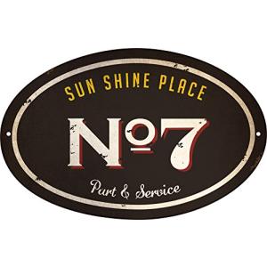 アンティーク風 デザインボード ブリキ看板 メタル S  ナンバー7