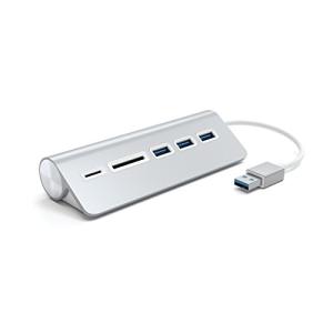 Satechi アルミニウム USB-A 3.0 ハブ＆カードリーダー MacBook Pro， MacBook， iMac， Surface Pro