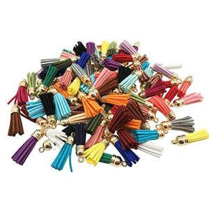 100pcs 25色 フリンジ タッセル チャーム 手芸 パーツ DIY材料 約37mm