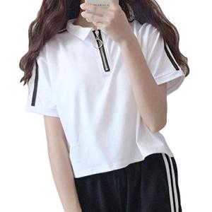 BSCOOLレディース tシャツ 半袖 ポロシャツ 無地 ゆったり 夏 レディーストップス おしゃれ カジュアル 白tシャツ 韓国ファッション 夏物(