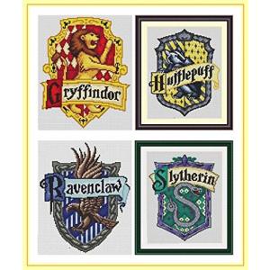 Harry Potter Badge DIY cross stitch kits ハリーポッターバッジカウントクロスステッチキット各17x21cm 1