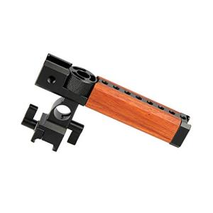 NICEYRIG トップハンドル チーズハンドル アルミニウム合金＋木製ハンドルグリップ ウッドグリップ コールドシュー付き 15mmロッドクランプ付
