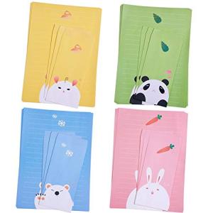 MinniLove 可愛い 便箋 封筒 4種類入レターセット 手紙セット 挨拶の手紙 封筒付き