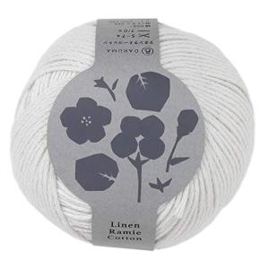 DARUMA リネンラミーコットン 毛糸 並太 Col.1 ホワイト 系 50g 約102m 5玉セット 4180