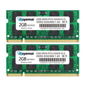 4GB 2X2GB ノートPC用 メモリ1.8V PC2-5300