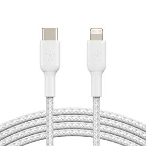 Belkin USB-C to ライトニングケーブル ブレイデッド編組 iPhone 13 / 12 / SE / 11 / XR 対応 急速充電 超高耐久 MFi認証 2M