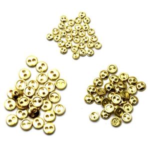 starPG ミニチュア メタル ボタン 2つ穴 3サイズ 3mm 4mm 5mm 各30個 セット ドールメイキング パーツ