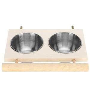 ステンレス鋼の食糧水フィーダーオウムフィーダースタンド お手入れが簡単なオウムフィーダー 給水用ケージアクセサリー鳥の給餌用ホームヤードガーデン(Do