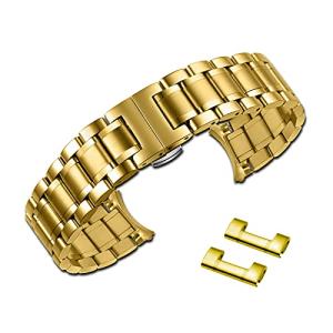 時計ベルト 12mm 14mm-24mm ステンレス鋼 防水 防汗 Dバックル 両開き/観音開き尾錠 錆び難い ウォッチバンド 金属腕時計ベルト 交換