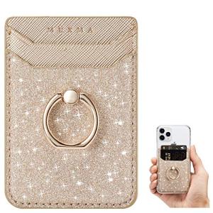 Lnobern スマホ カードポケット スマホ 背面 カードホルダー 貼り付け  背面収納カードホルダー PUレザー カード入れ リング