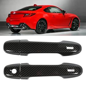外部ドアハンドルカバー 車の外部ドアハンドルカバートリム 4PCS自己接着性外部ドアハンドルトリム車用GR86 20122021の交換(カーボンファ