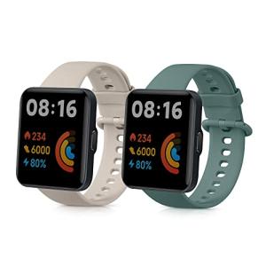 kwmobile 2x 対応: Xiaomi Redmi Watch 2 / Redmi Watch 2 Lite バンド - 交換ベルト シリコンバ