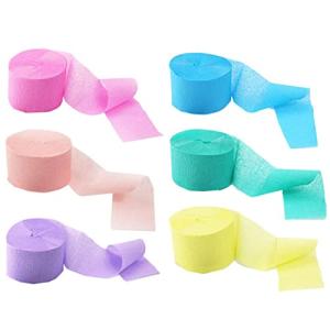 Rimikuru クレープ紙 ロール 1巻25m 6色セット アートフラワー 装飾 手芸 クレープペーパー